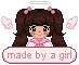 A pixel art of Annaxangel for the 'Made by a Girl' web clique.